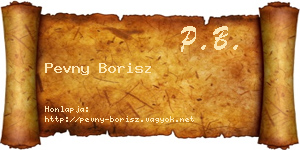 Pevny Borisz névjegykártya